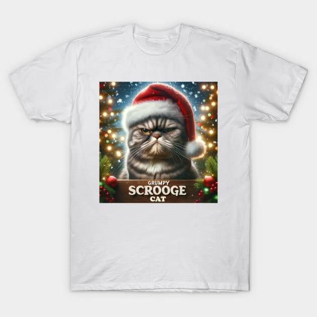 Grumpy  Scrooge Cat T-Shirt by TooplesArt